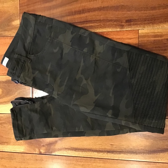 Zara Basic Z1975 Denim Camo Skinny Moto Jeans - Picture 2 of 5